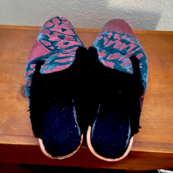 Free People, fur lined, metallic, mules - Picture 3 of 9